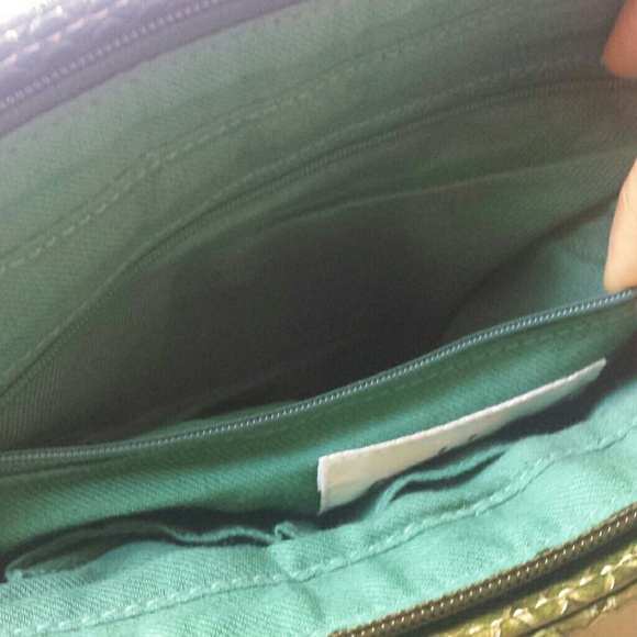 Emilie M. Green/Brownish Faux Snake Skin Purse - Picture 6 of 8